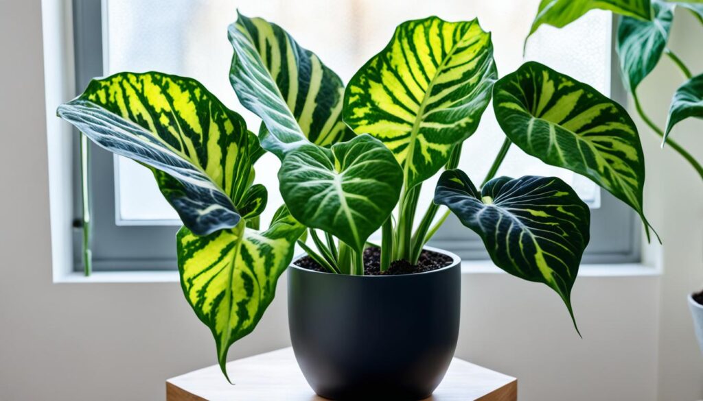 alocasia black velvet variegated