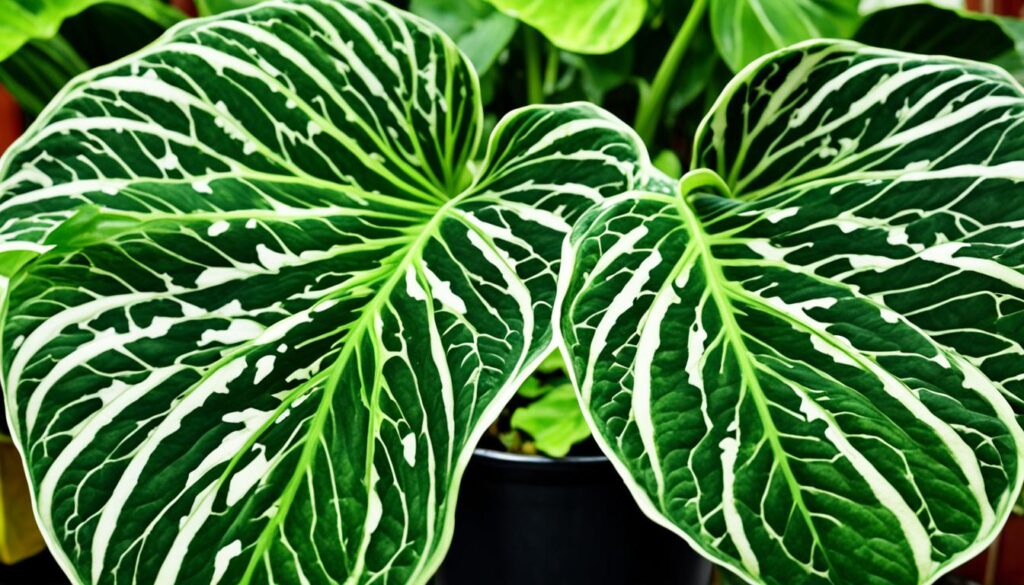 alocasia black velvet variegated