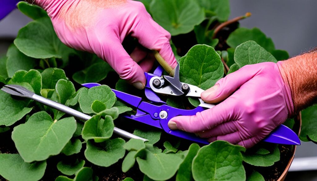 pruning African violets