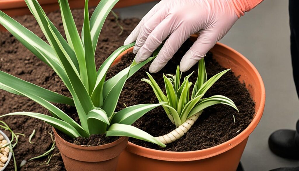 Repotting a snake plant