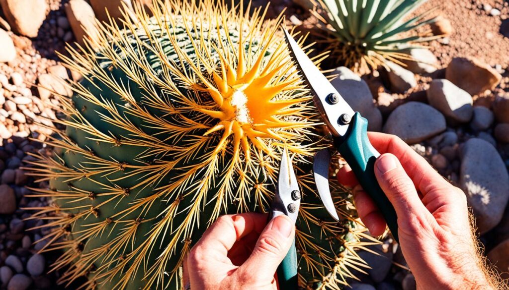 golden barrel cactus pruning