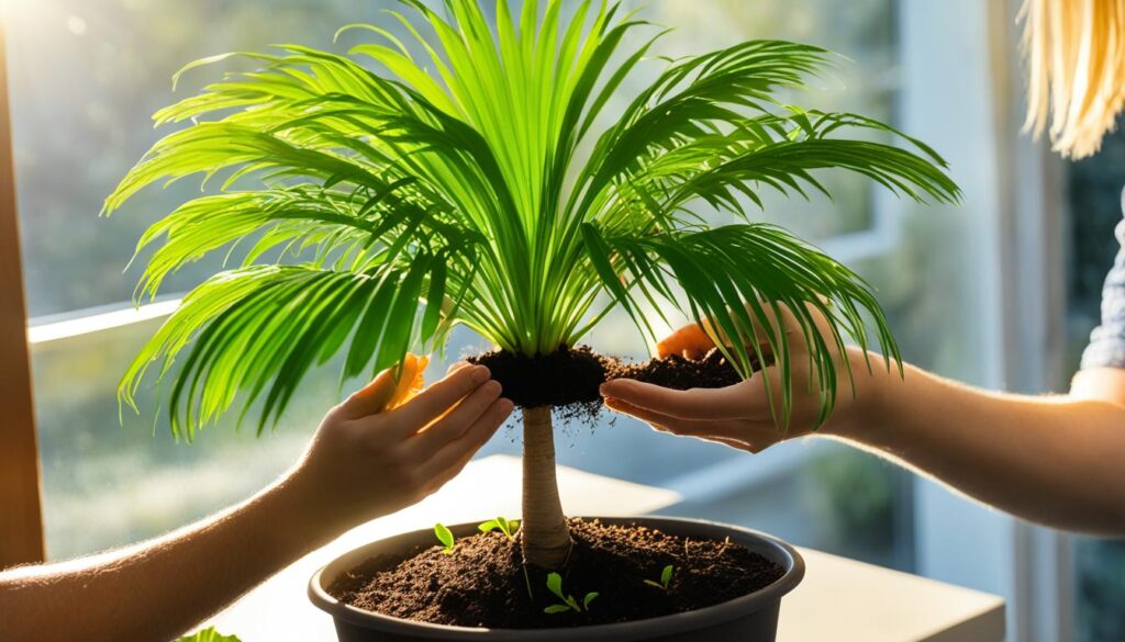 majesty palm potting