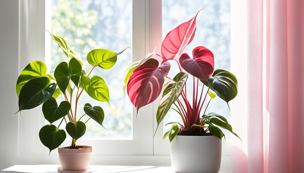 pink princess philodendron in bright indirect light