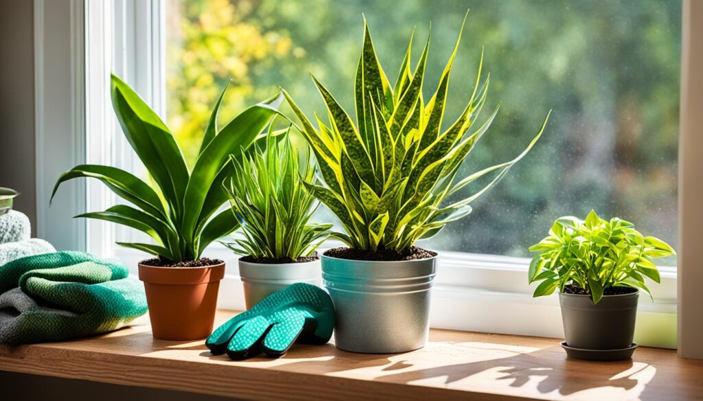 repotting snake plants seasonality