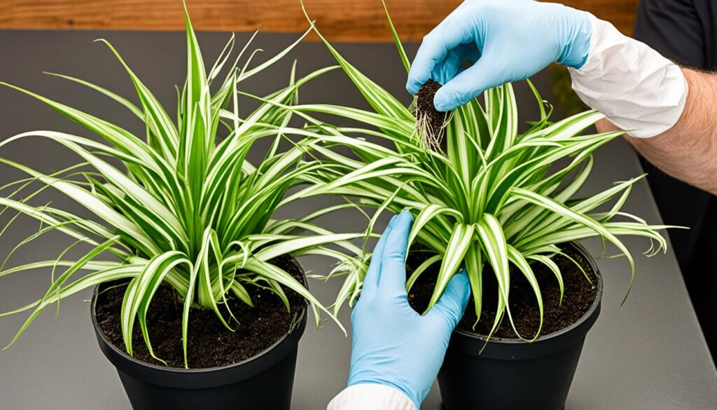 spider plant repotting