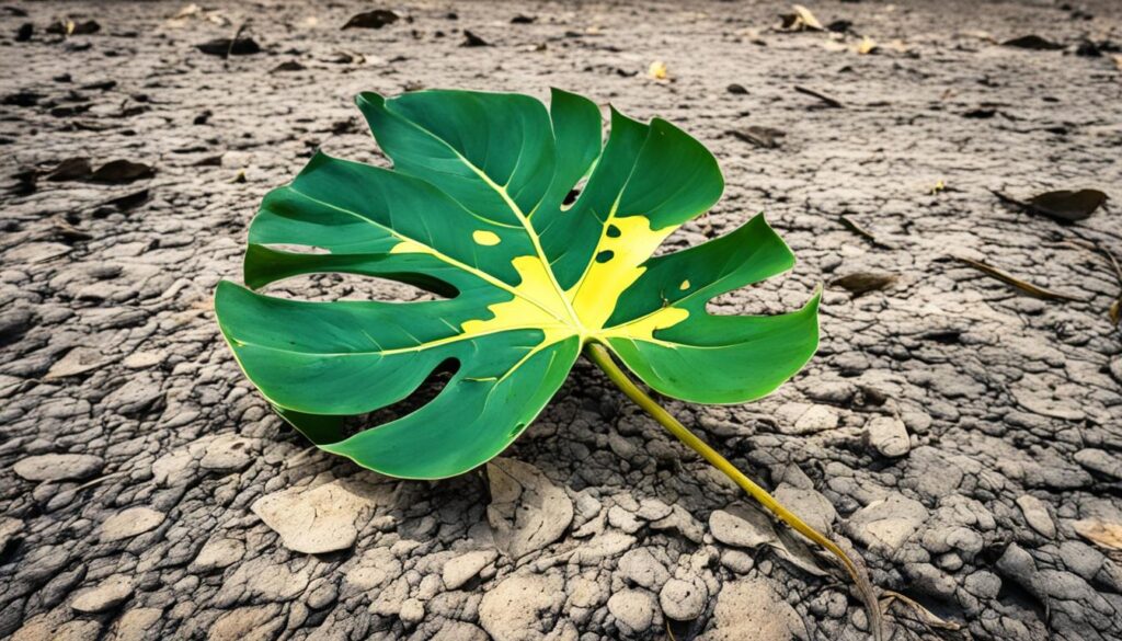 Monstera leaf discoloration