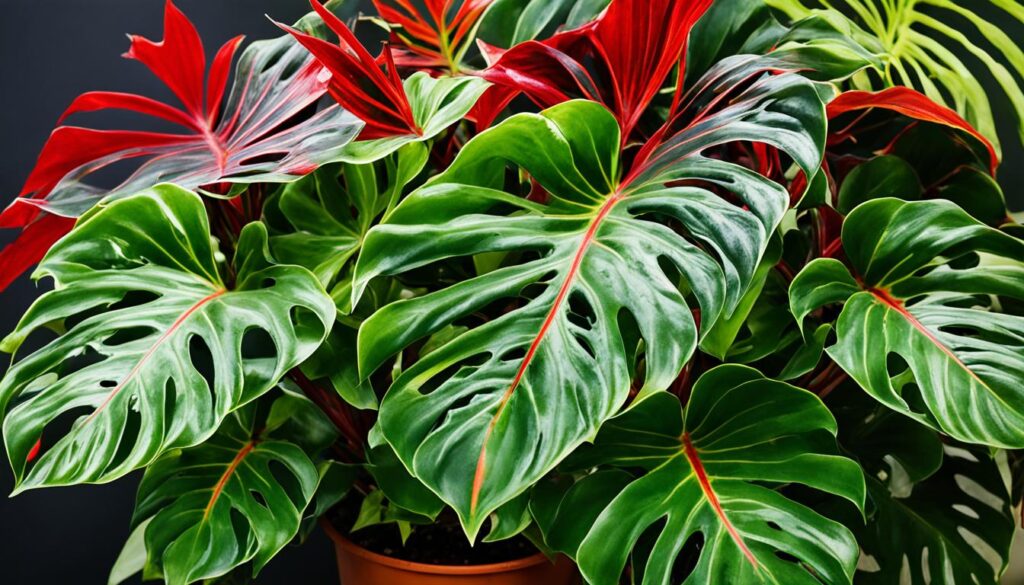 Philodendron ring of fire mature foliage