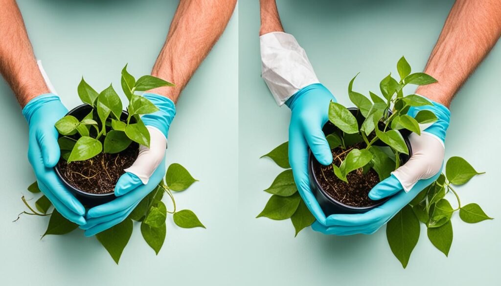 Preparing Pothos Cuttings