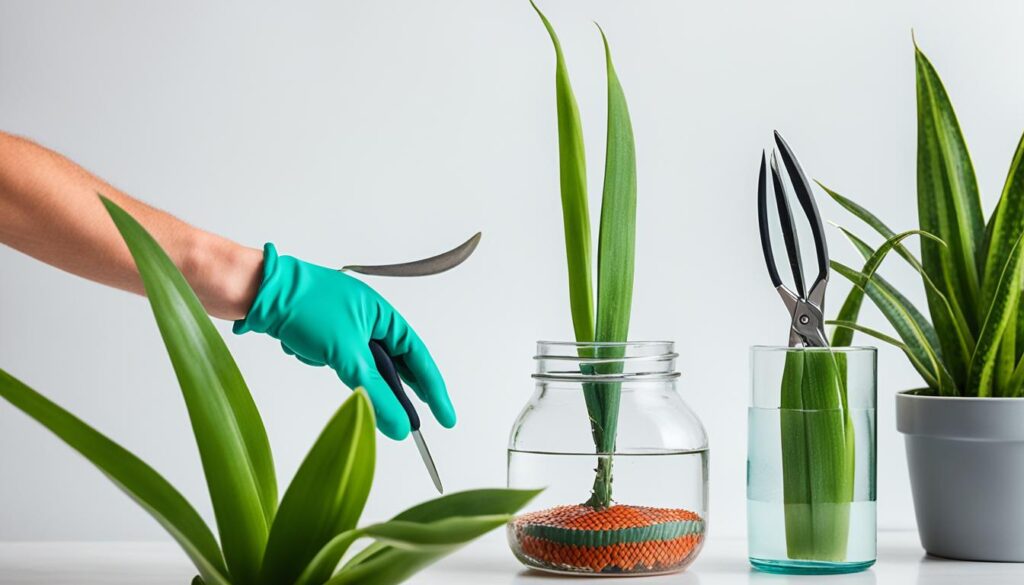 Propagating snake plant leaf cuttings