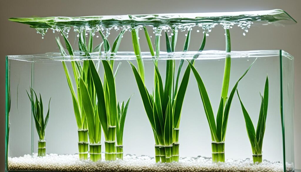 Submerging snake plant cuttings in water