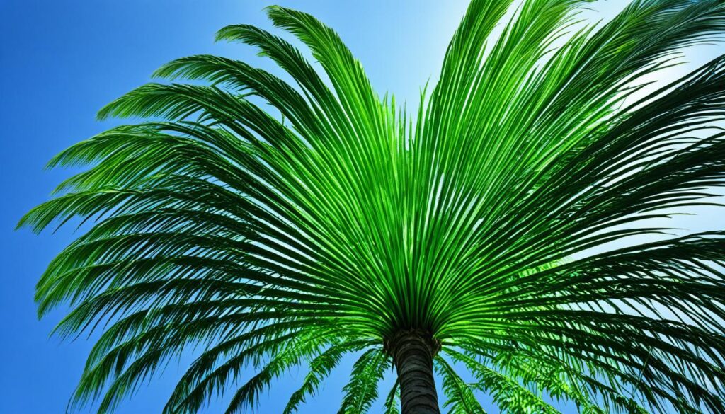 emerald palm leaves