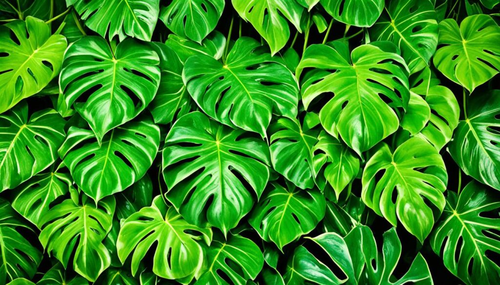 green philodendron leaves