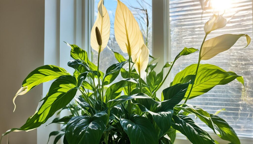 peace lily sunburn