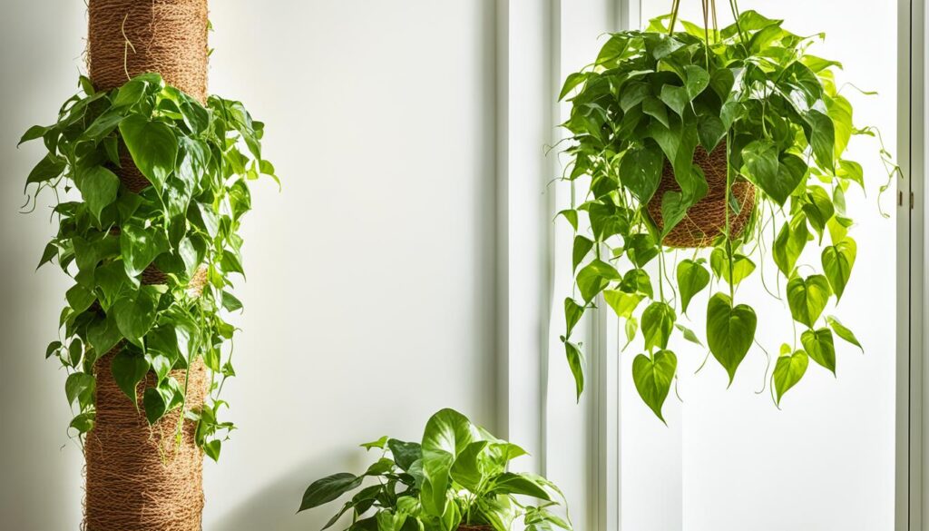 pothos on coir pole