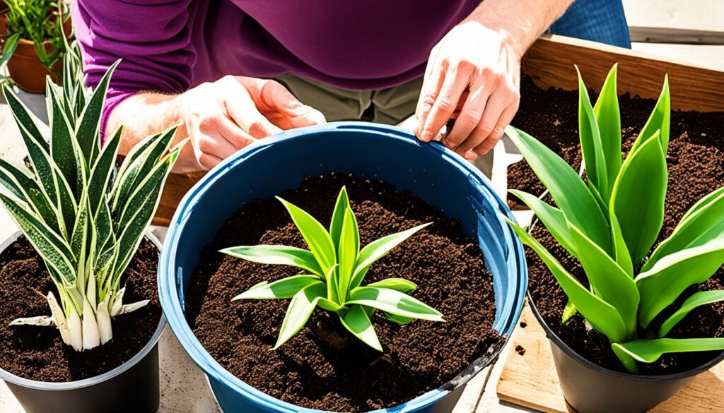 repotting baby snake plants