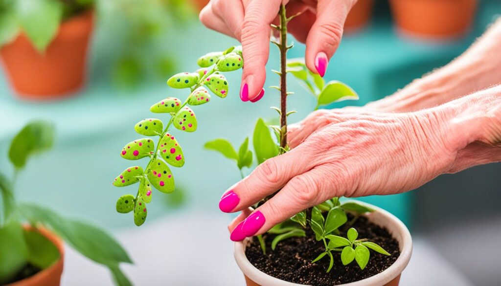 selecting healthy polka dot plant cuttings