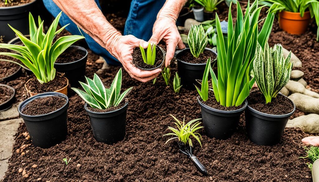 snake plant repotting