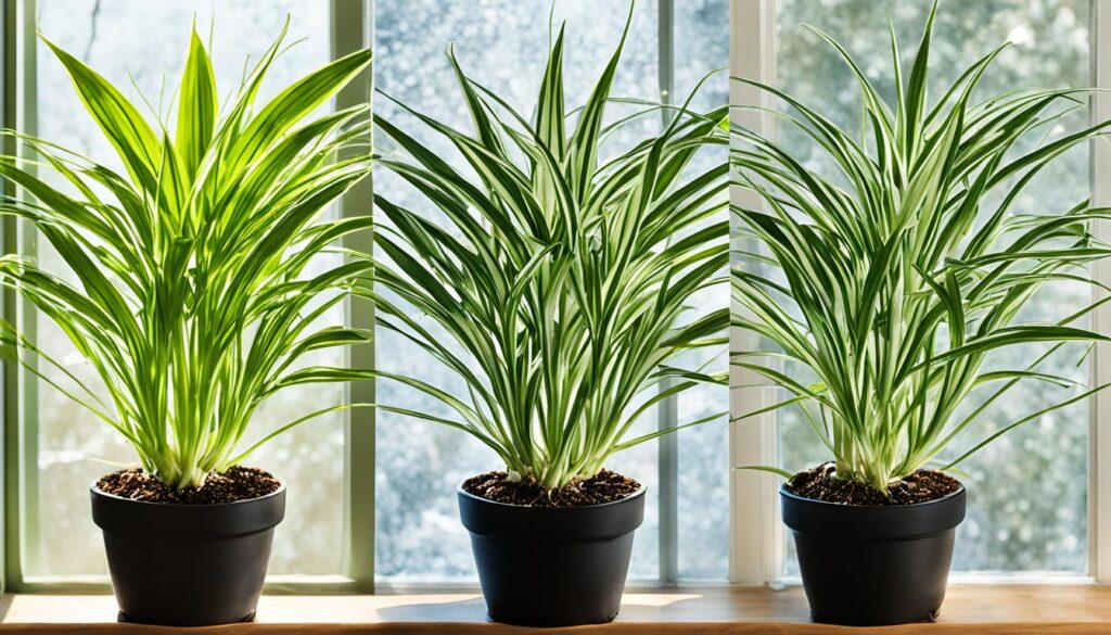 spider plant light adjustment