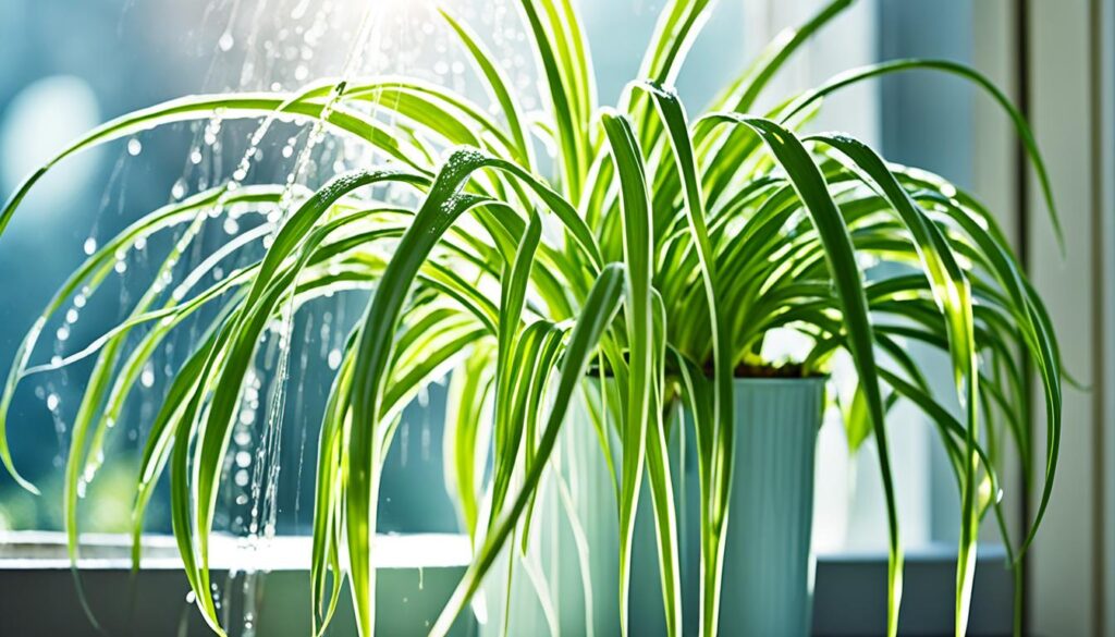 spider plant light and watering