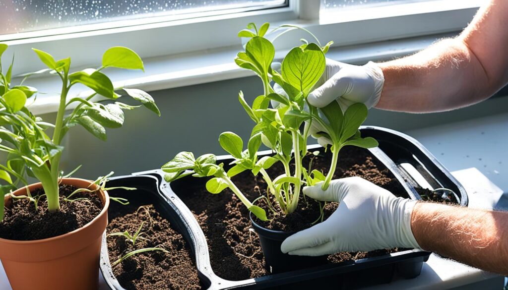 transplanting rooted polka dot plant cuttings