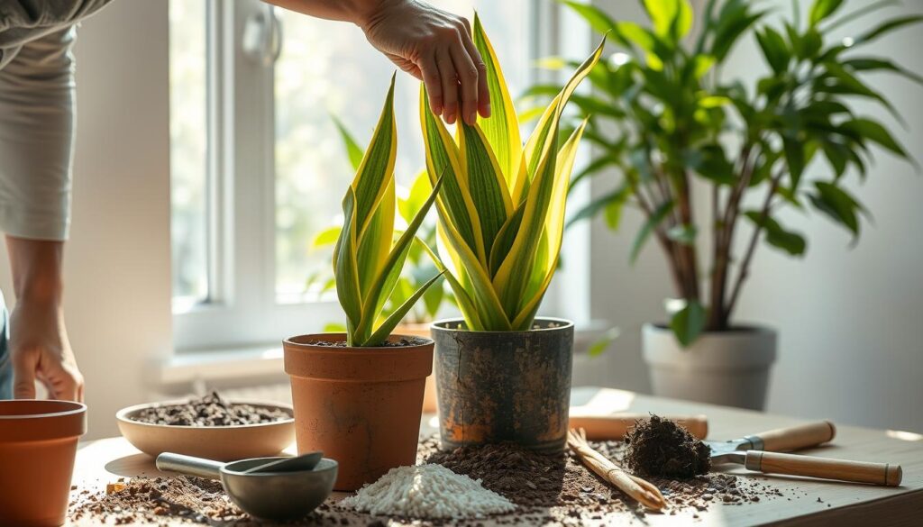 Repotting Snake Plant