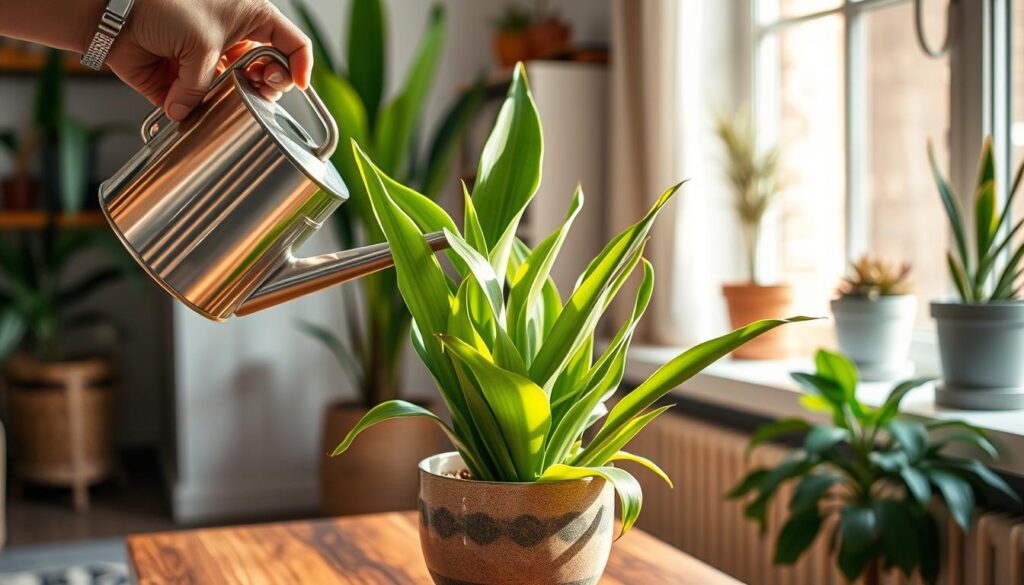 Snake plant watering