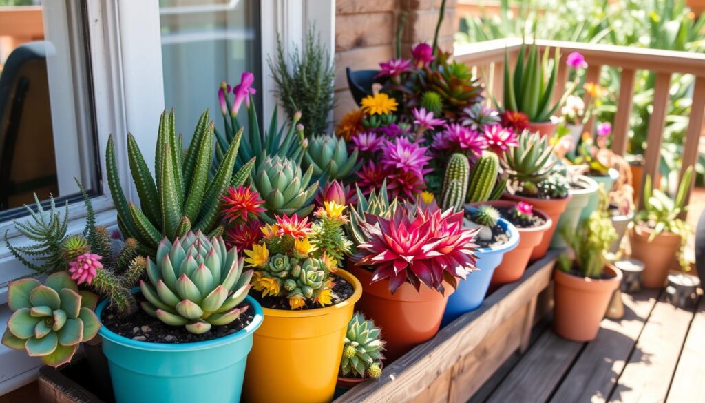 Container gardening with drought-tolerant plants