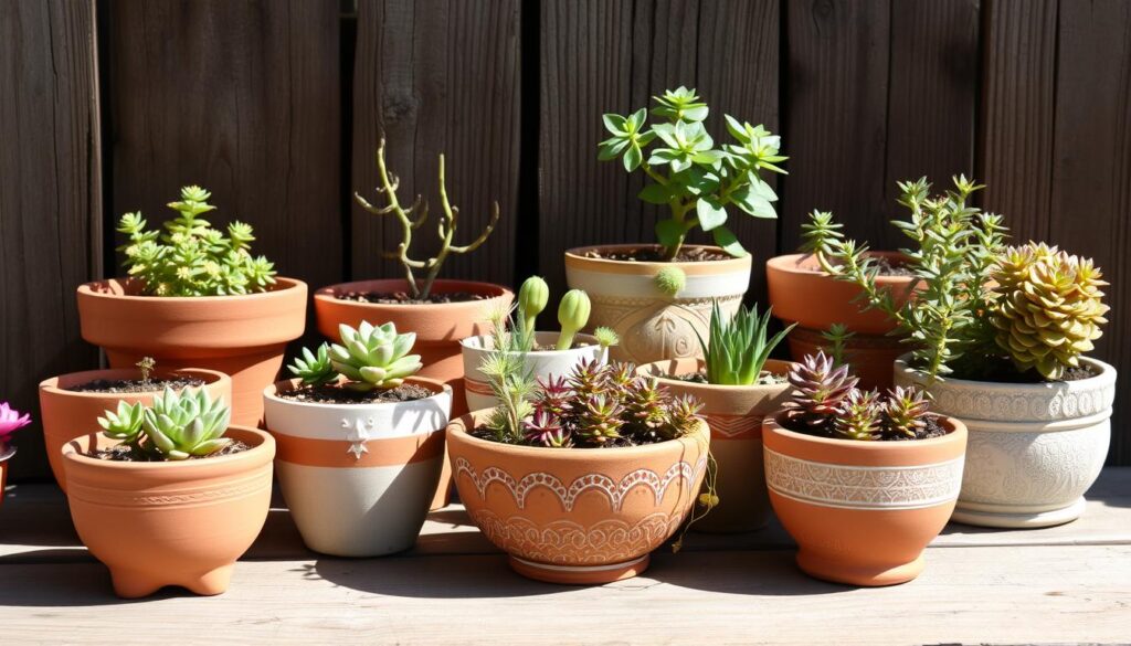 DIY shallow terracotta pots