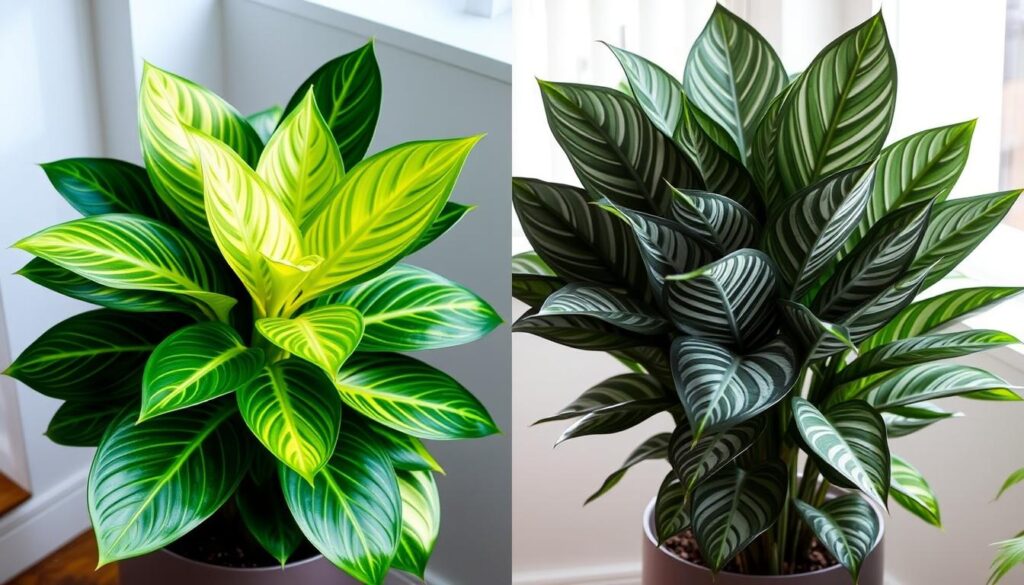 Dieffenbachia 'Tropic Breeze' and 'Silver King'