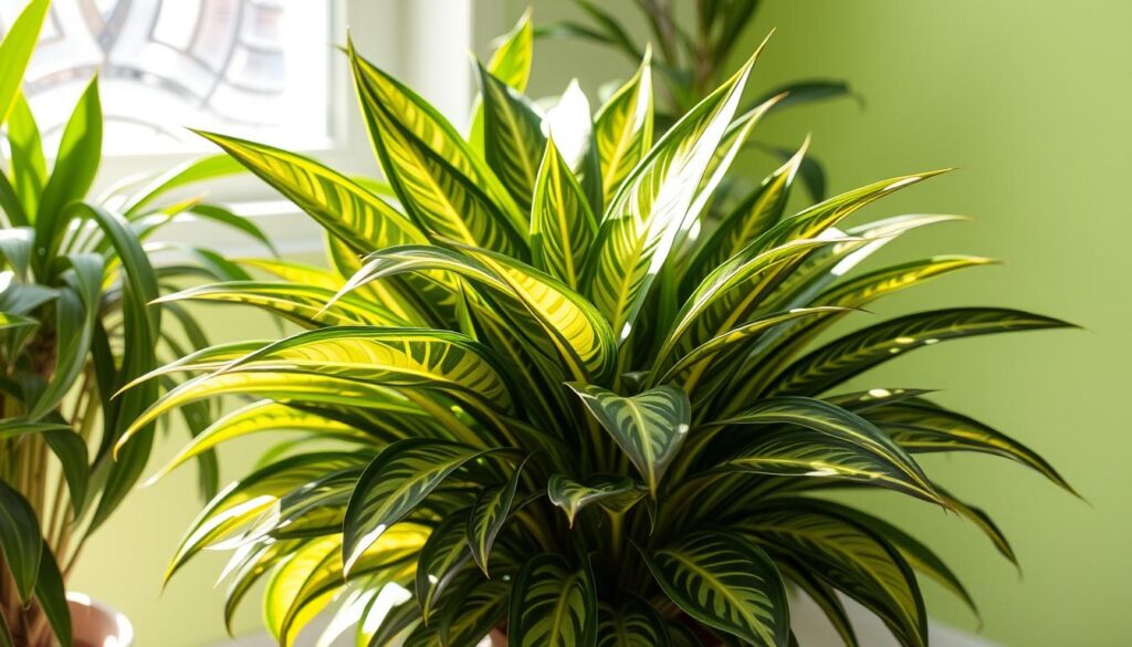 Dracaena Lemon Lime plant in indirect sunlight