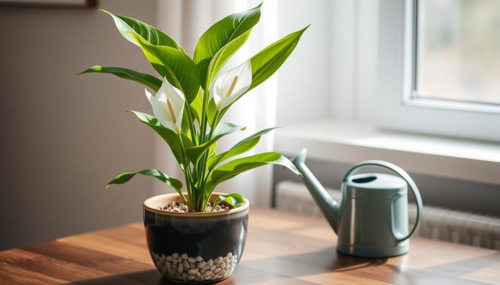 Peace lily pot size and drainage