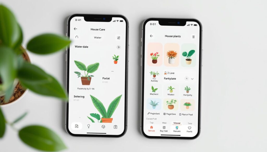 Plant care app interface