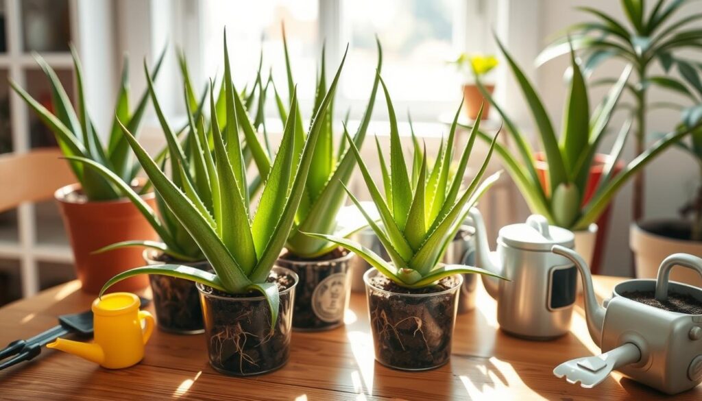 Propagating aloe cuttings