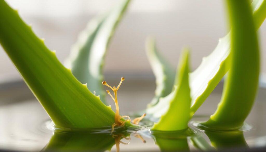 Rooting aloe vera leaves