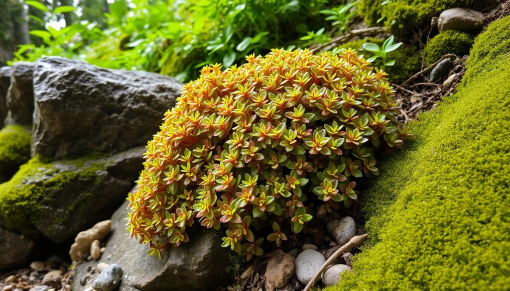 Sedum morganianum plant in natural environment