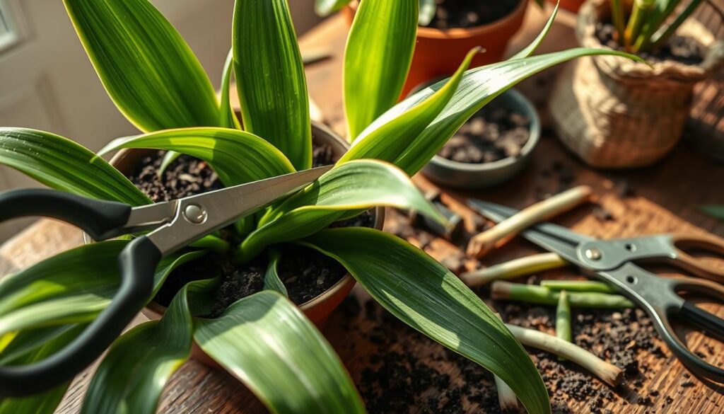 Snake plant pruning