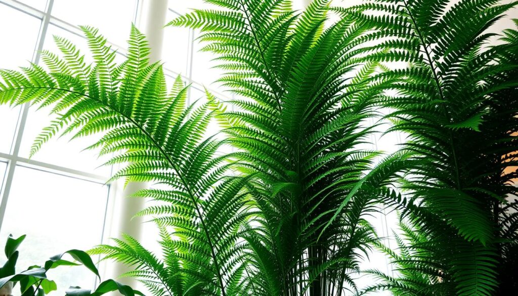 Tall indoor fern plants