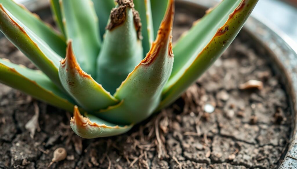 Underwatered Aloe Plant