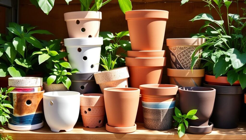 Variety of 6-inch pots