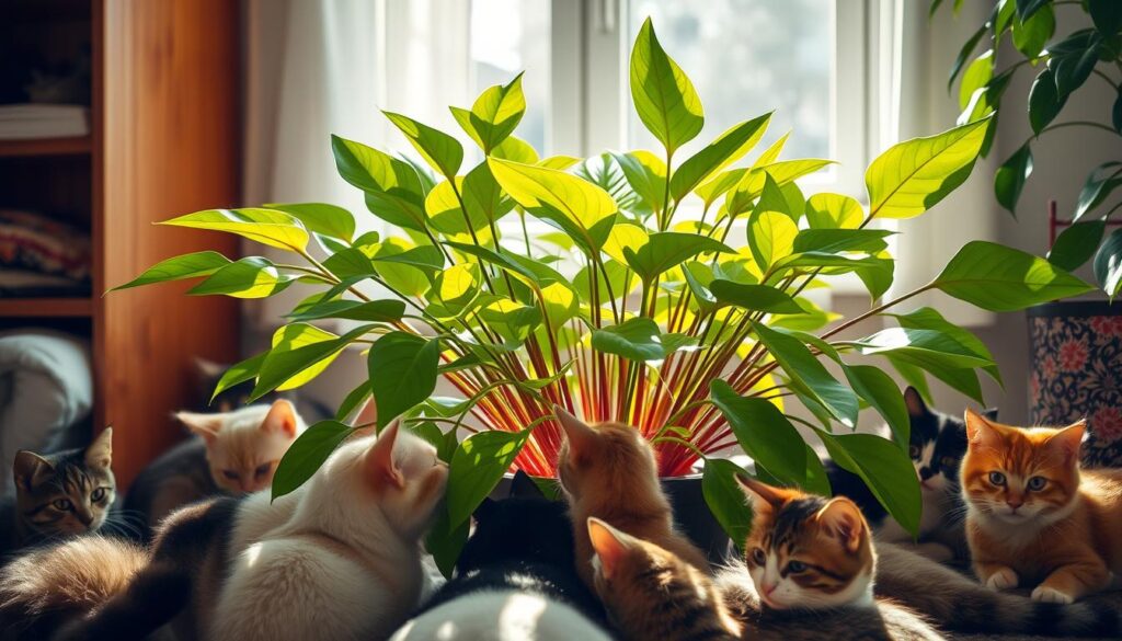 ZZ plant and cats