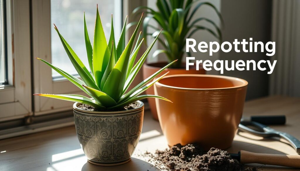 aloe repotting frequency