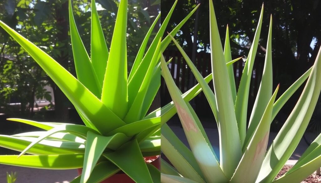 aloe vera plant light exposure