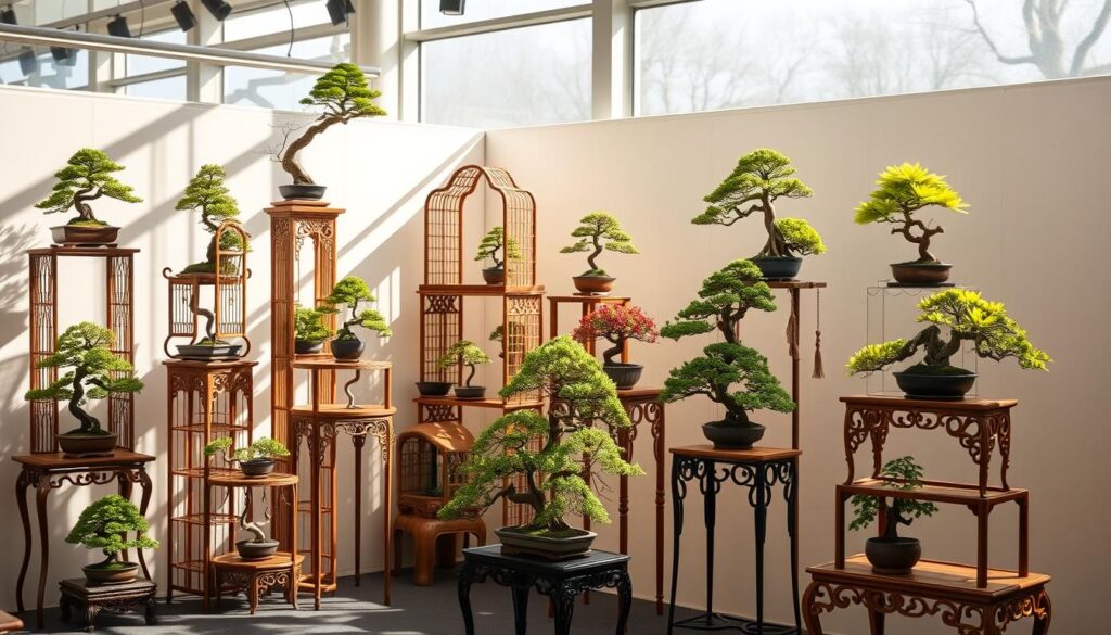 bonsai display racks