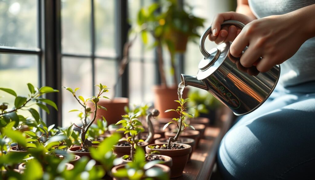 bonsai seedling watering