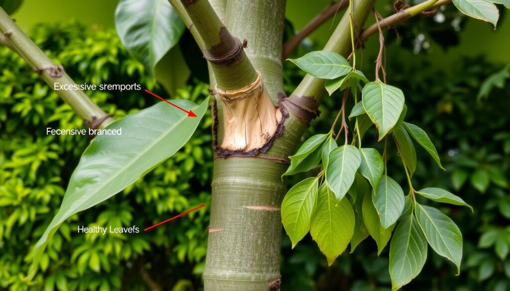 common pruning mistakes for rubber trees