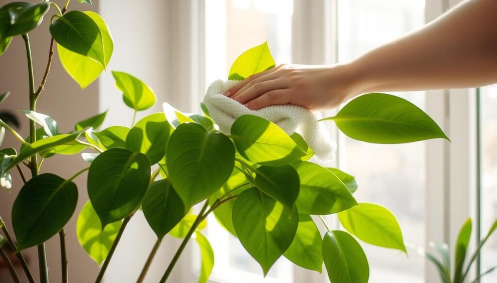 ficus plant leaf cleaning