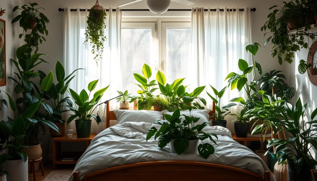 green bedroom plants