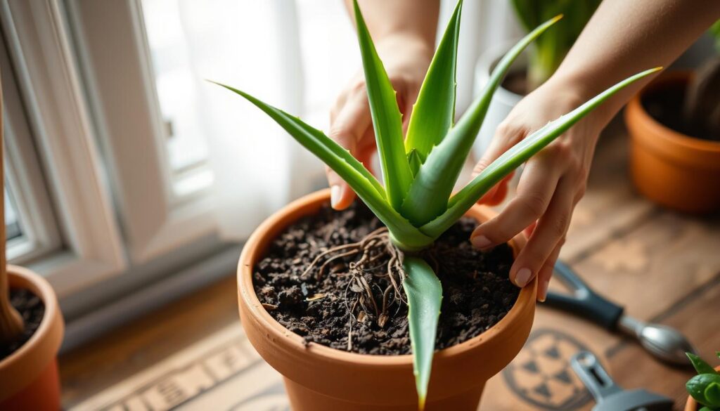 how to repot aloe plant