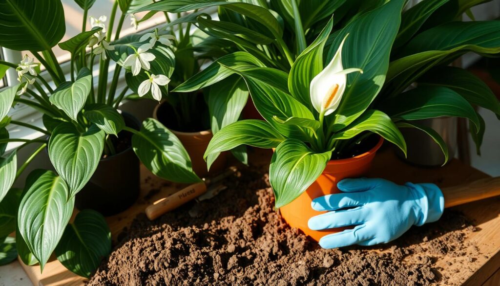 how to transplant peace lily