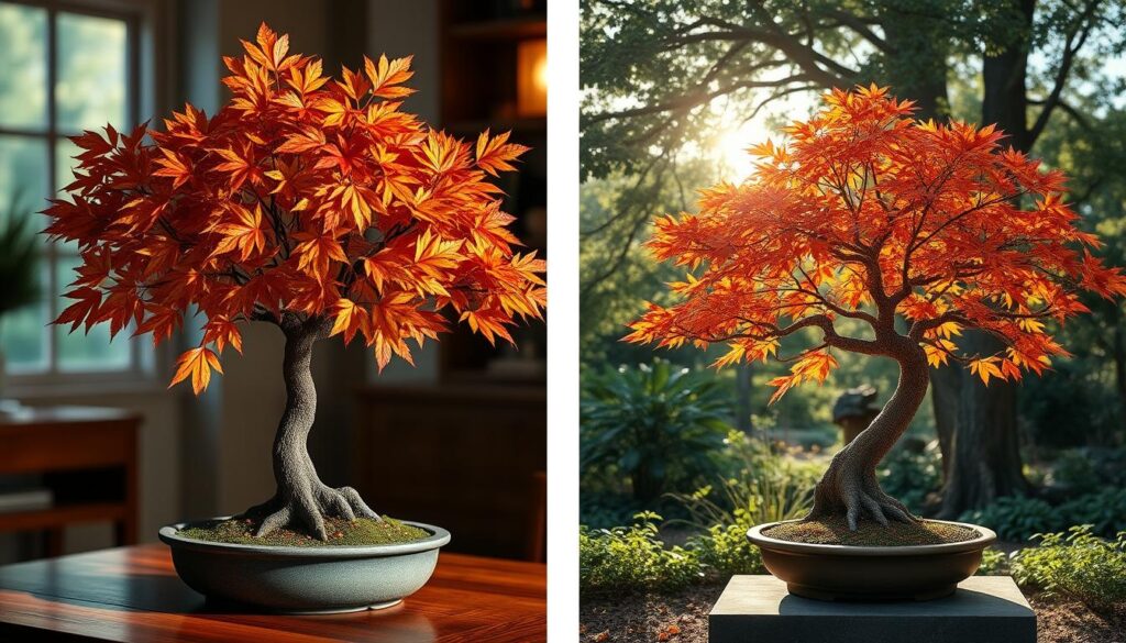 indoor and outdoor maple bonsai